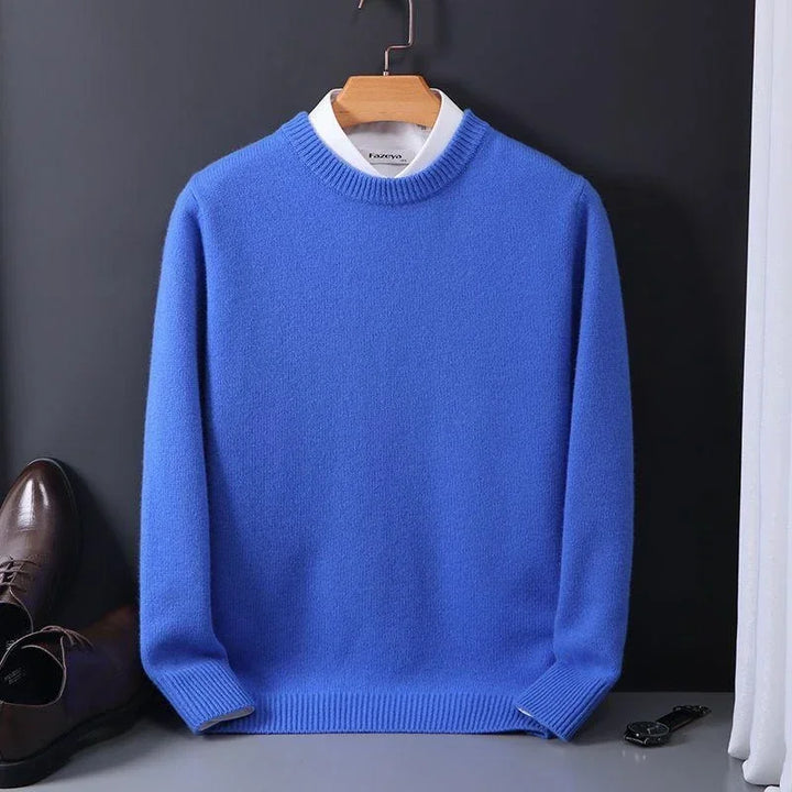 Blød kasjmirblanding sweater til mænd med geometrisk mønster og komfortabel pasform.