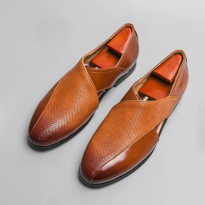 Komfortable mænds læder fisherman sandaler. Åndbare slip-on loafers til hverdag og elegante sommersko.