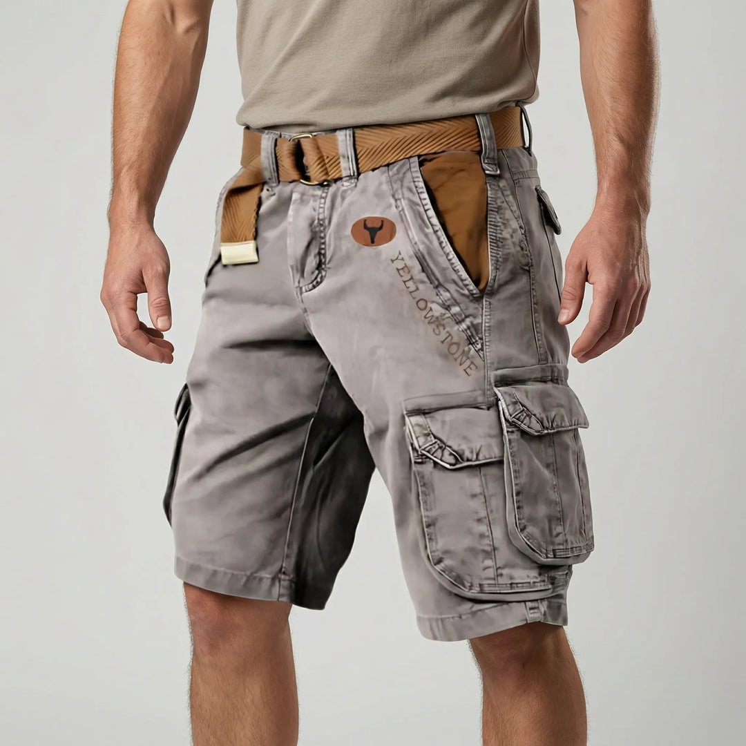 Holdbare outdoor cargo shorts til mænd, perfekte til vandring. Robust stof og praktiske lommer.