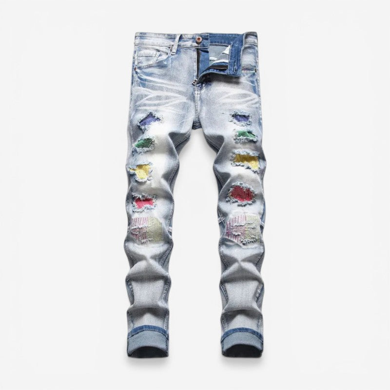 Elegante slim fit herrebukser med lynlås i ankellængde, velegnet til formelle og festlige lejligheder.