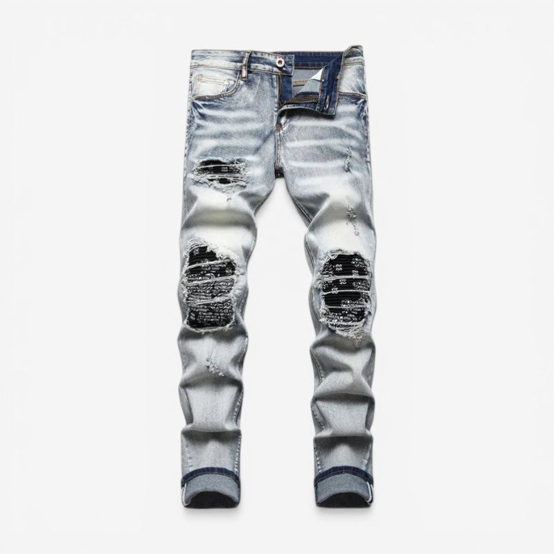 Slanke slim fit herrebukser, ankellængde, med praktisk lynlåslukning for moderne stil.
