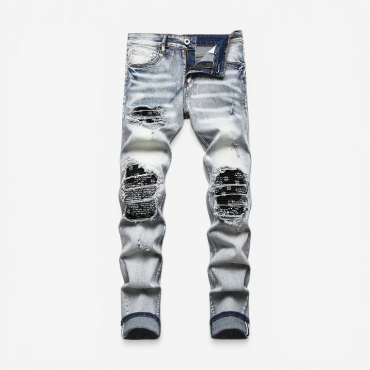 Slanke slim fit herrebukser, ankellængde, med praktisk lynlåslukning for moderne stil.