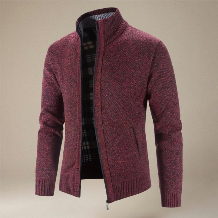 Komfortabel og stilfuld mænds slim fit cardigan med lynlås, langærmet til alsidig hverdagsgarderobe.