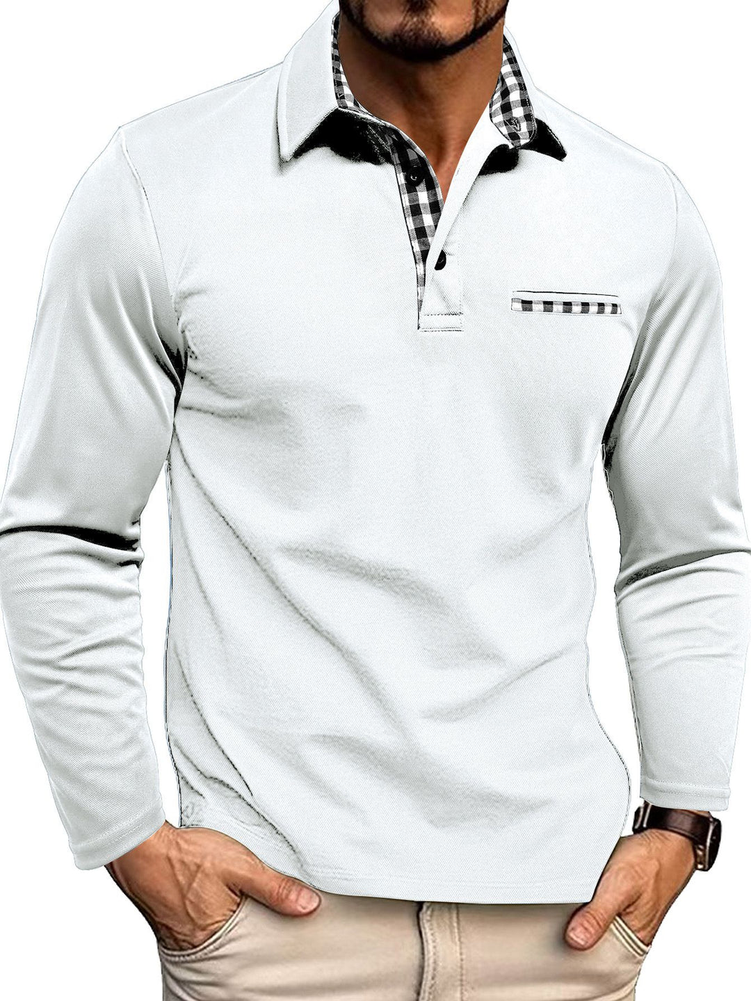 Mænds langærmede poloshirt i slim fit. En smart og komfortabel tilføjelse til garderoben.