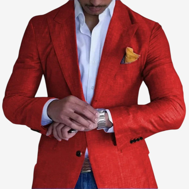 Mænds slim fit V-hals blazer. Elegant, moderne herreblazer til formelle og casual lejligheder.