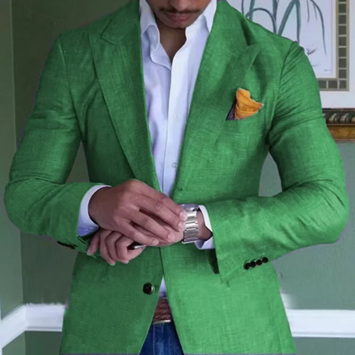 Elegant, moderne slim fit herreblazer med V-hals. Alsidig og stilfuld til både formel og casual brug.