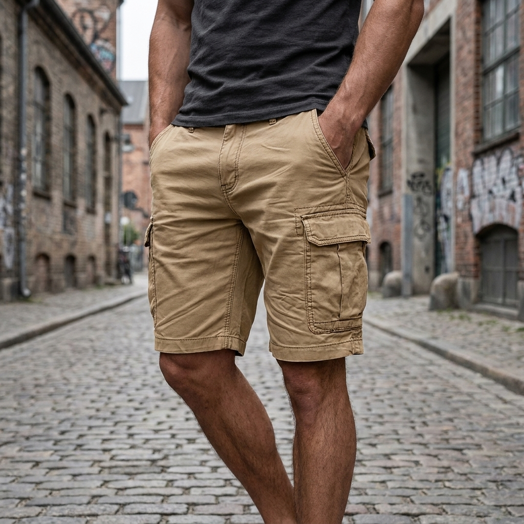 Mænds sommer cargo shorts med praktiske lommer. Perfekt til fritid og afslappet hverdag.