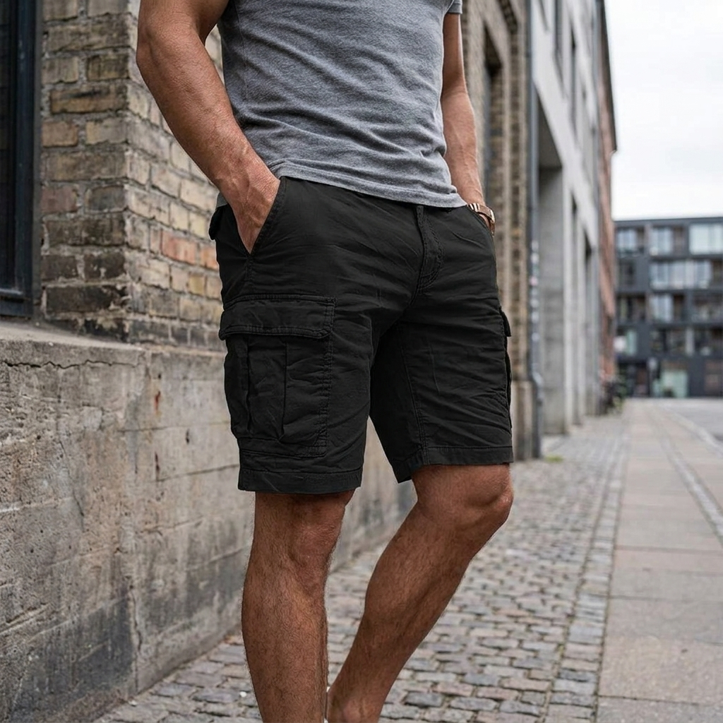 Komfortable herre cargo shorts i afslappet stil. Ideelle til sommerbrug og hverdagsmode.