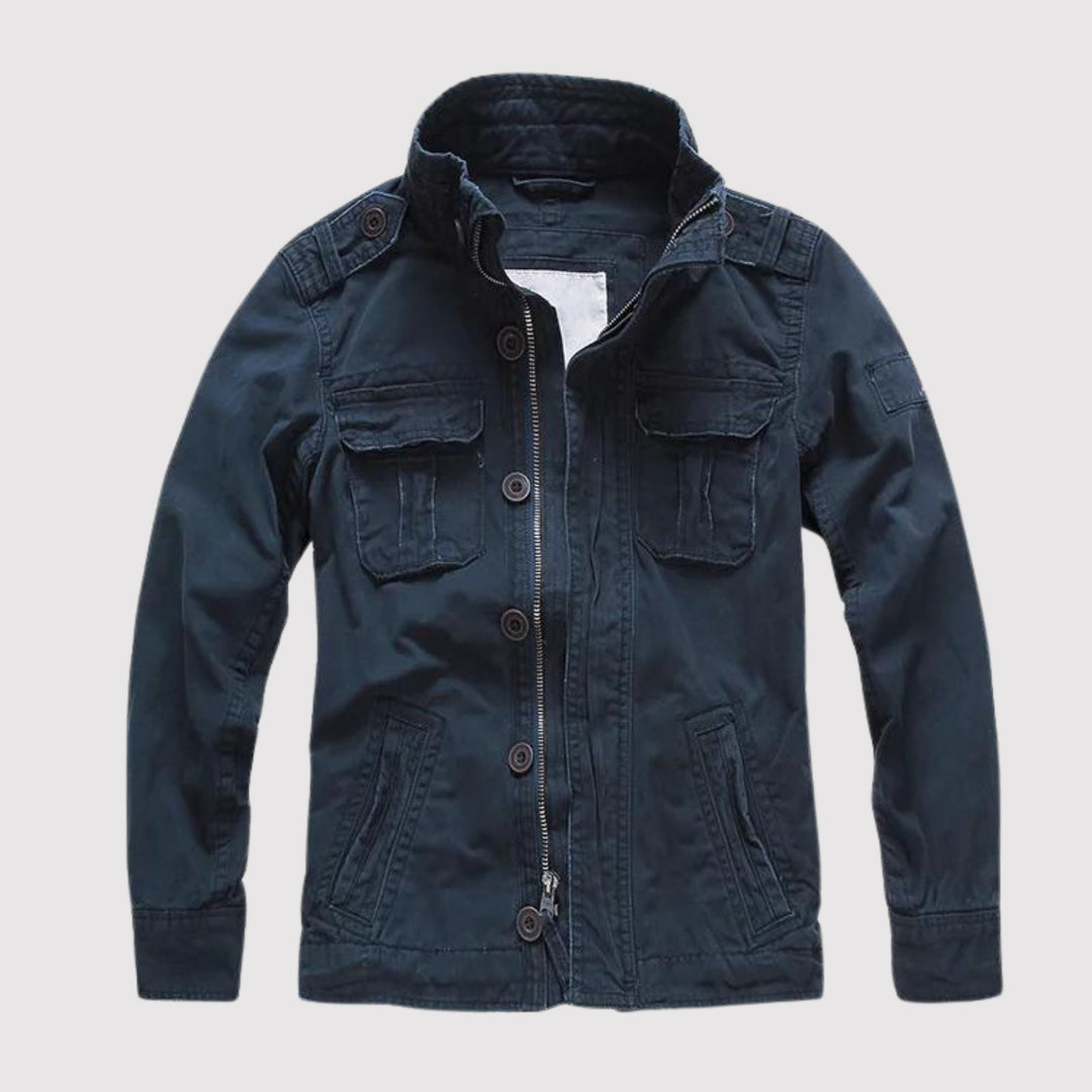 Grøn retro herrejakke i denim. Trendy og tidløs casual overtøj, ideel til mange lejligheder året rundt.