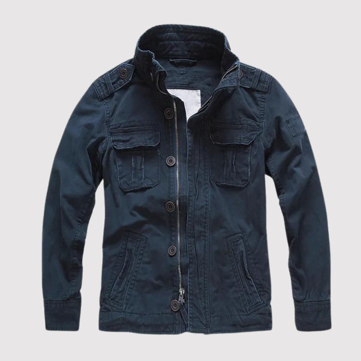 Grøn retro herrejakke i denim. Trendy og tidløs casual overtøj, ideel til mange lejligheder året rundt.