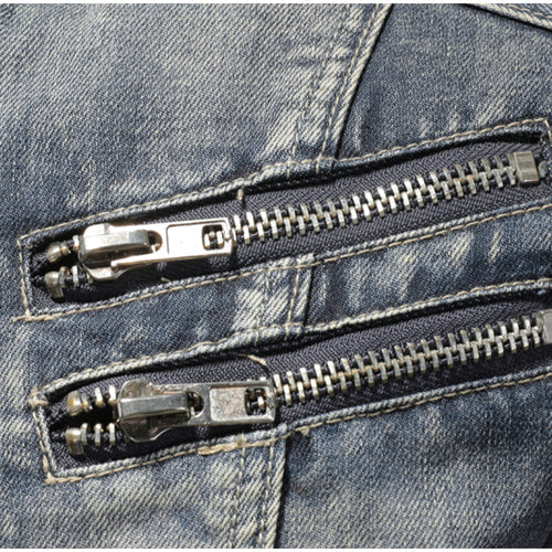 Komfortabel grå vintage denimjakke til mænd, alsidig herrejakke perfekt til casual hverdagsbrug og lagdeling.