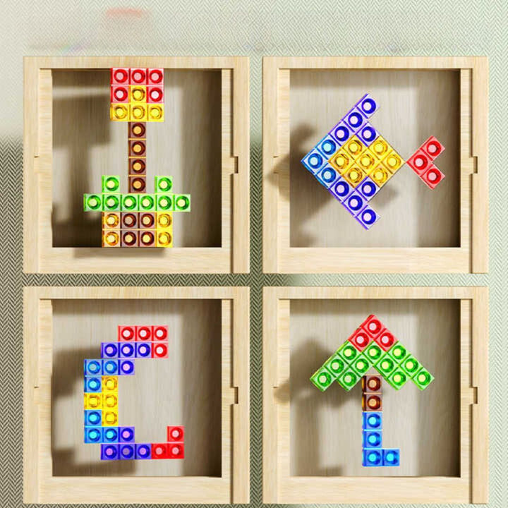 Unikt træ puslespil inspireret af Tetris. Farverigt design, udfordrende hjernegymnastik og strategisk sjov.