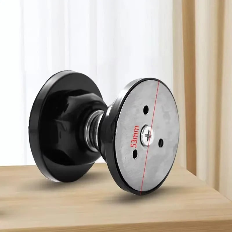 Hvid magnetisk dørstopper med moderne design, forhindrer døre i at smække. Stilfuld til hjemmet.