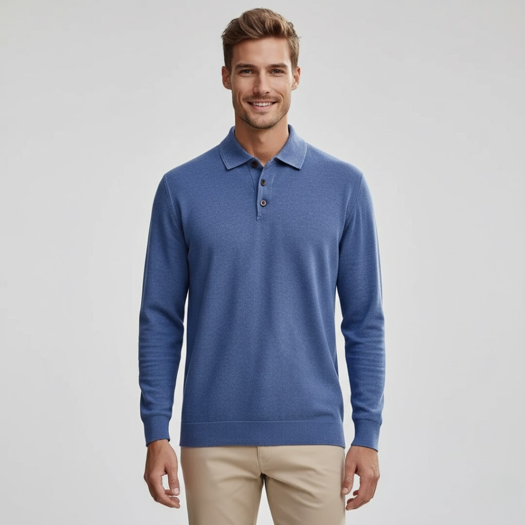 Elegant langærmet polo skjorte fra Marius, en essentiel del af mænds mode.