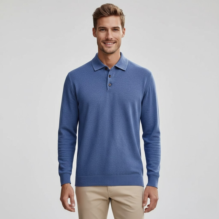 Elegant langærmet polo skjorte fra Marius, en essentiel del af mænds mode.