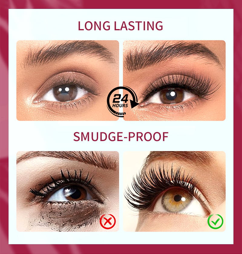 Komplet øjenmakeup look med mascara for vipper, der har volumen, længde og skønhed.