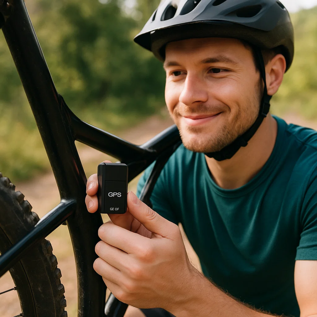 Cykel GPS-tracker med live-sporing og kompakt design for effektiv tyverisikring.