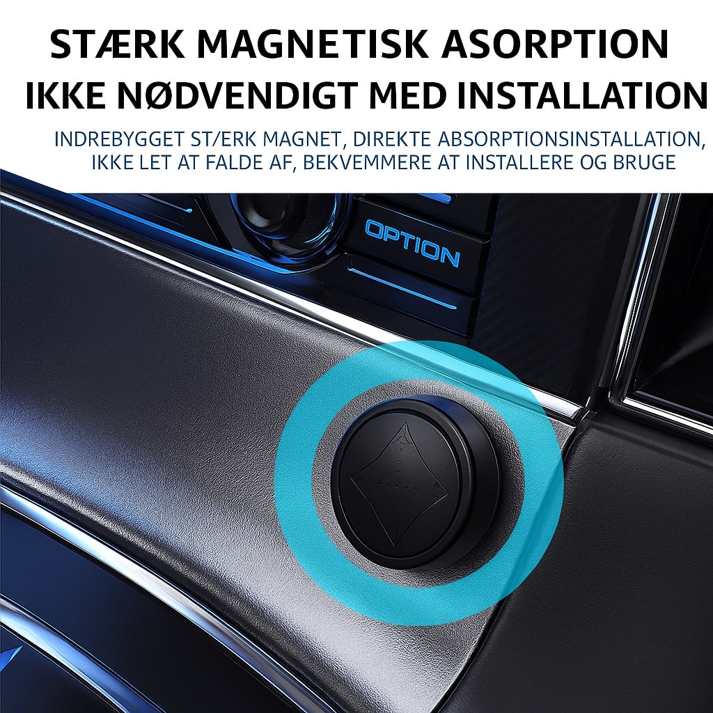 Sort magnetisk GPS-tracker. Forhindrer tyveri med live overvågning af din bil.