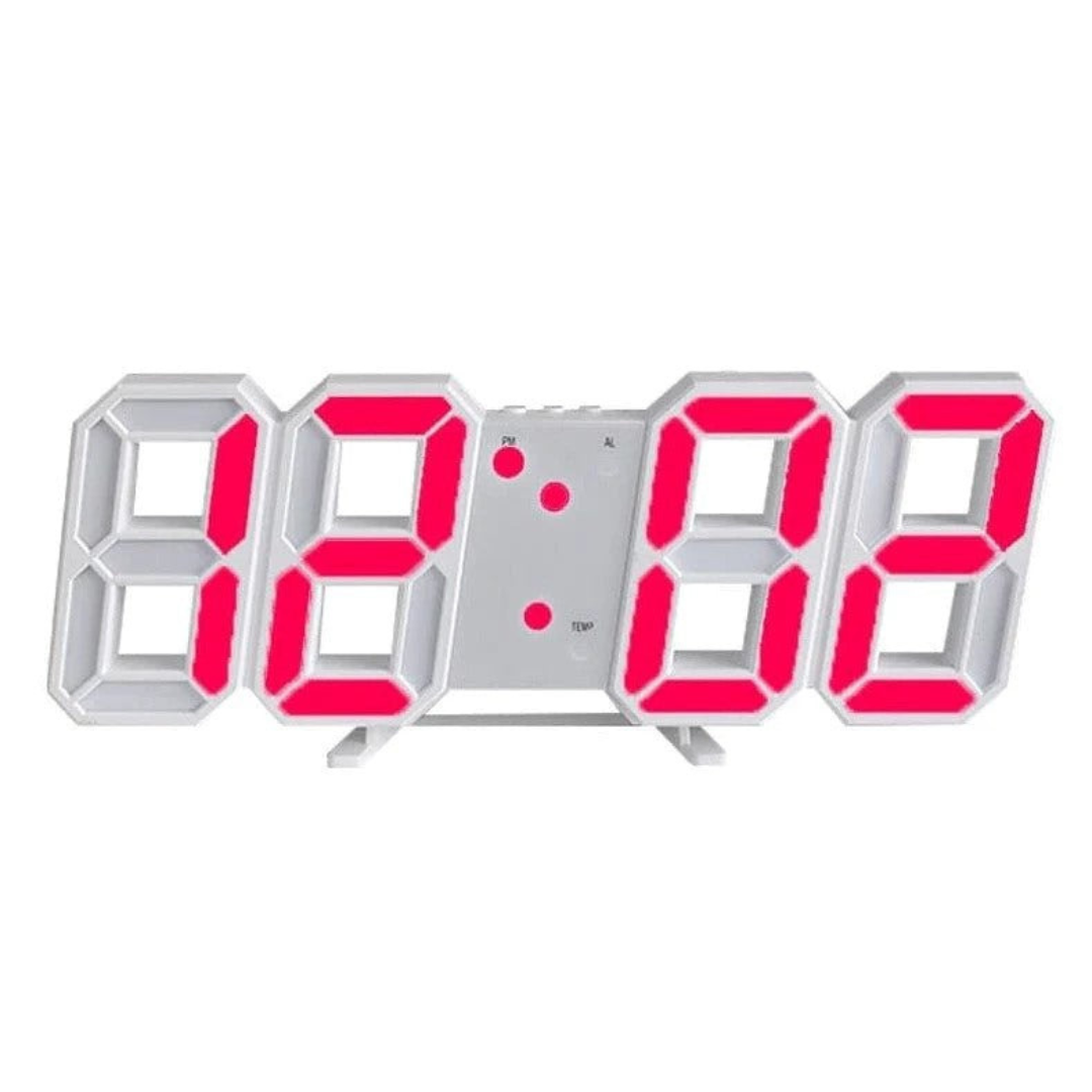 Innovativt 3D vægur med digitalt LED display. Ideel til moderne boligindretning og design.