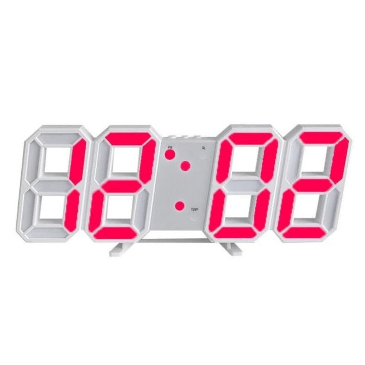 Innovativt 3D vægur med digitalt LED display. Ideel til moderne boligindretning og design.