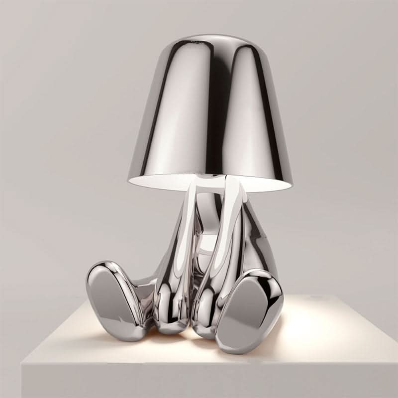 Trådløs LED bordlampe med minimalistisk design. Genopladelig stemningslys til moderne boligindretning.