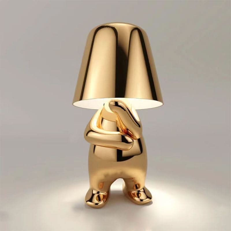 Moderne guld LED bordlampe, genopladelig og trådløs. Stemningslys med touch dæmper til indretning.