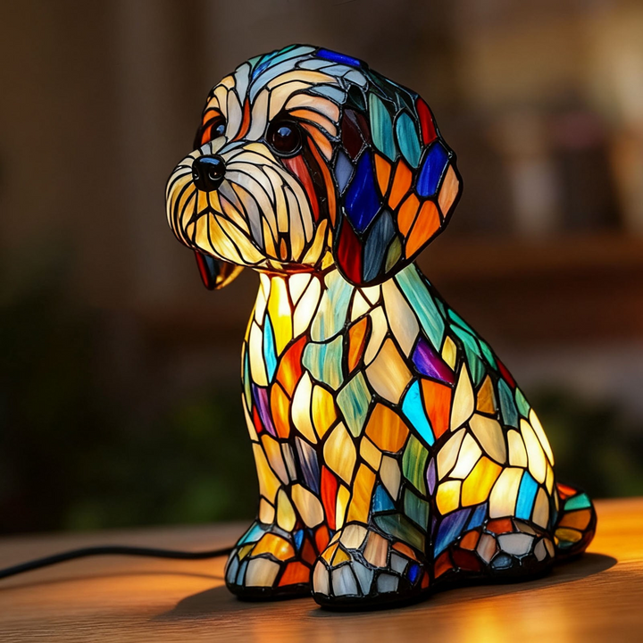 Unik hundelampe som bordlampe. Tilfører ambient lys og moderne hunde design til hjemmet.