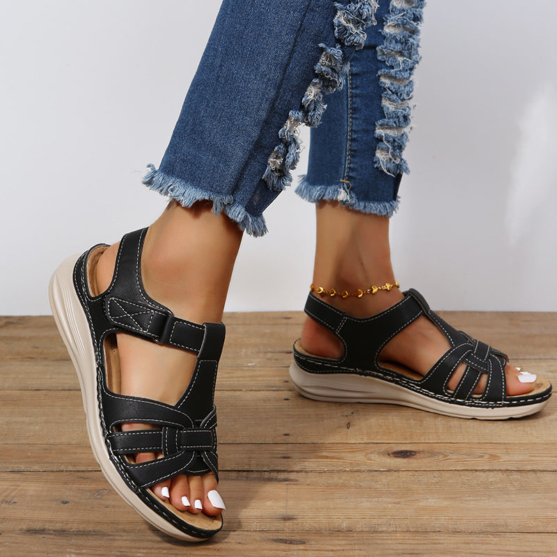 Moderne ortopædiske dame sandaler med komfortabel velcro, elegant design og stilfuld lukning for maksimal støtte og holdbarhe