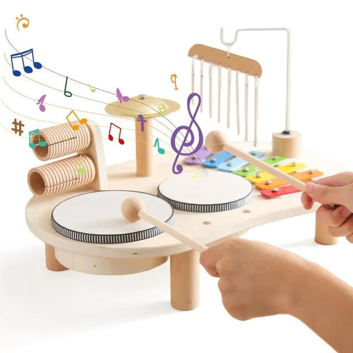 Montessori trætrommesæt: Ideelt musikinstrument og pædagogisk legetøj til kreativ leg.