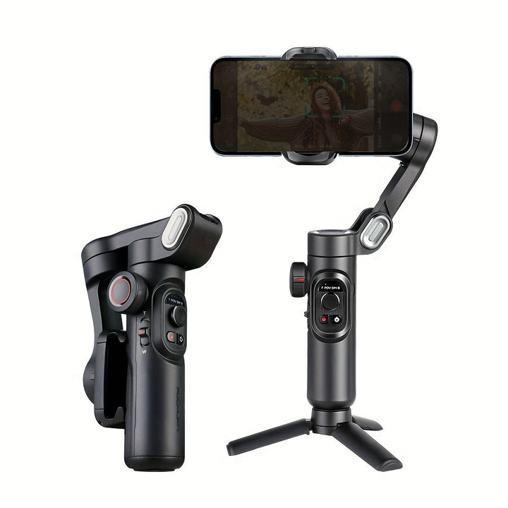 MotionPro smartphone gimbal i sort. Bærbar videostabilisator til vlogging og rejser med silkeblød stabilisering.