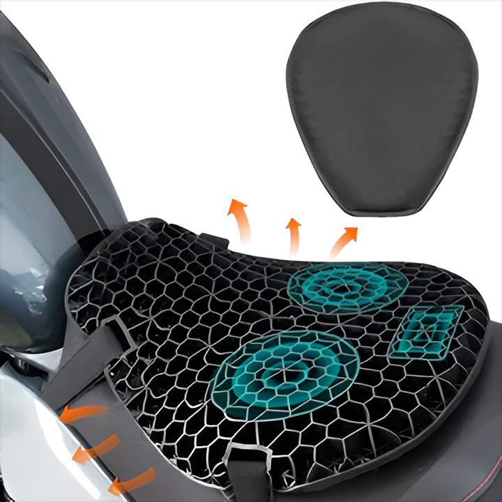 Innovativ gel sædepude til motorcykel sikrer optimal komfort og støtte, minimerer trykpunkter under kørsel.