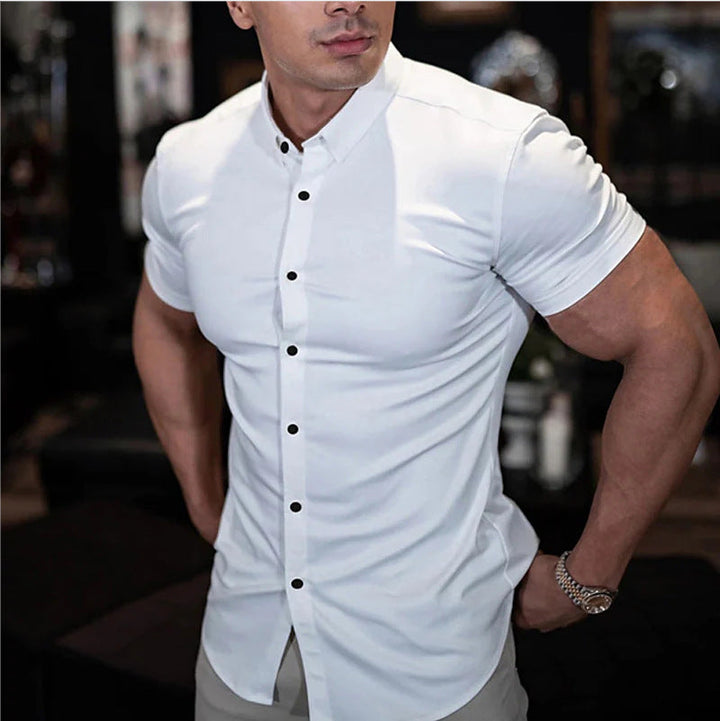 Oliver Herre Slim-Fit Skjorte, elegant og stilfuld til business og fritid.