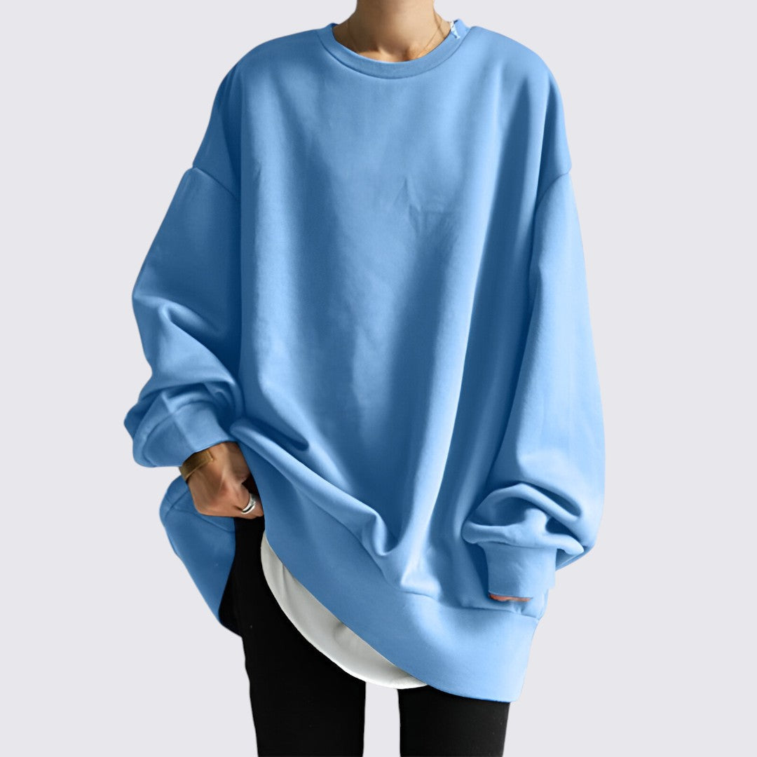 Komfortabel dame sweatshirt. Oversized med rund hals, perfekt til afslappet hverdagsstil.