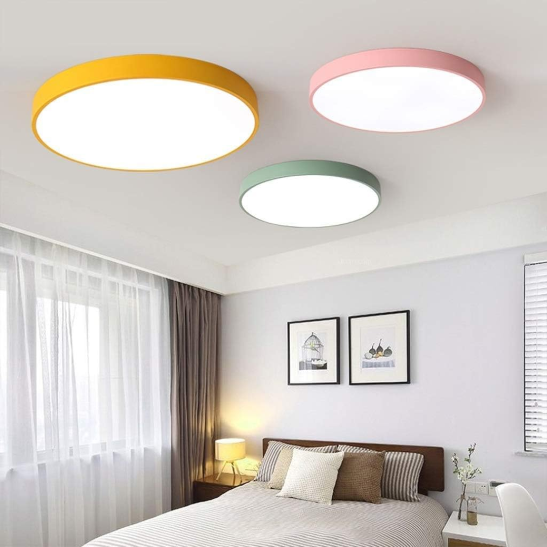Rund og elegant PastelRing LED loftlampe. Indendørs med pastelfarver for et unikt stemningslys.