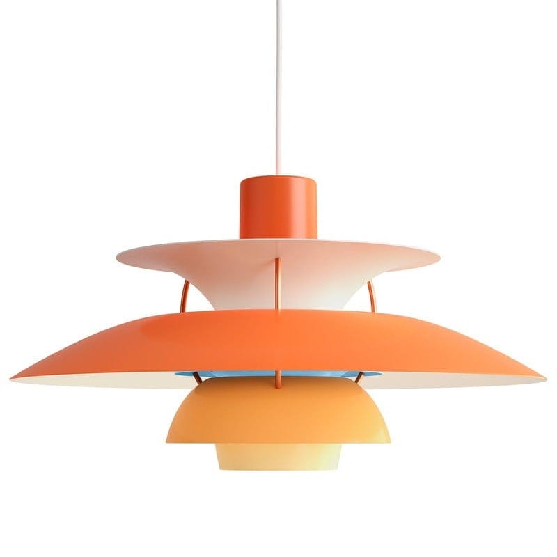 "PH5 Premium pendellampe i aluminium med monokrom design, ikonisk og tidløs for klassisk og moderne hjem, E27 pære."