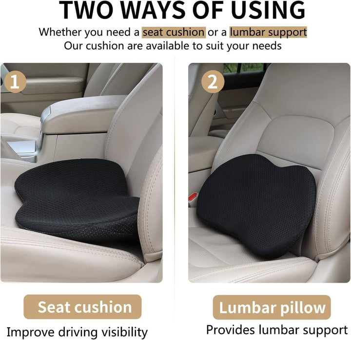 Memory foam hævesæde for bil, giver ergonomisk støtte og øget siddehøjde.