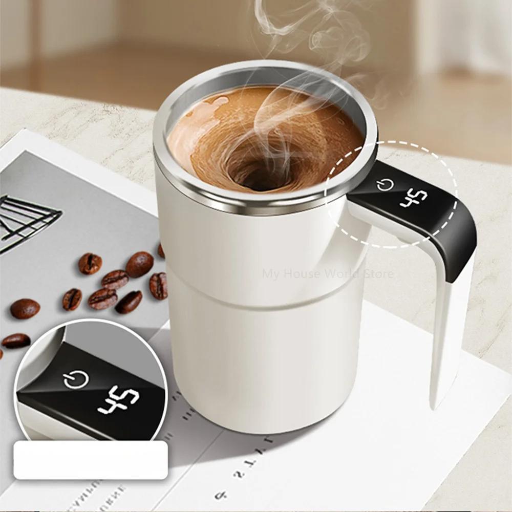 Smart selv-rørende kaffekop i unisex design. Ideel til alle varme drikke og nem at bruge i hverdagen, grå/pink.