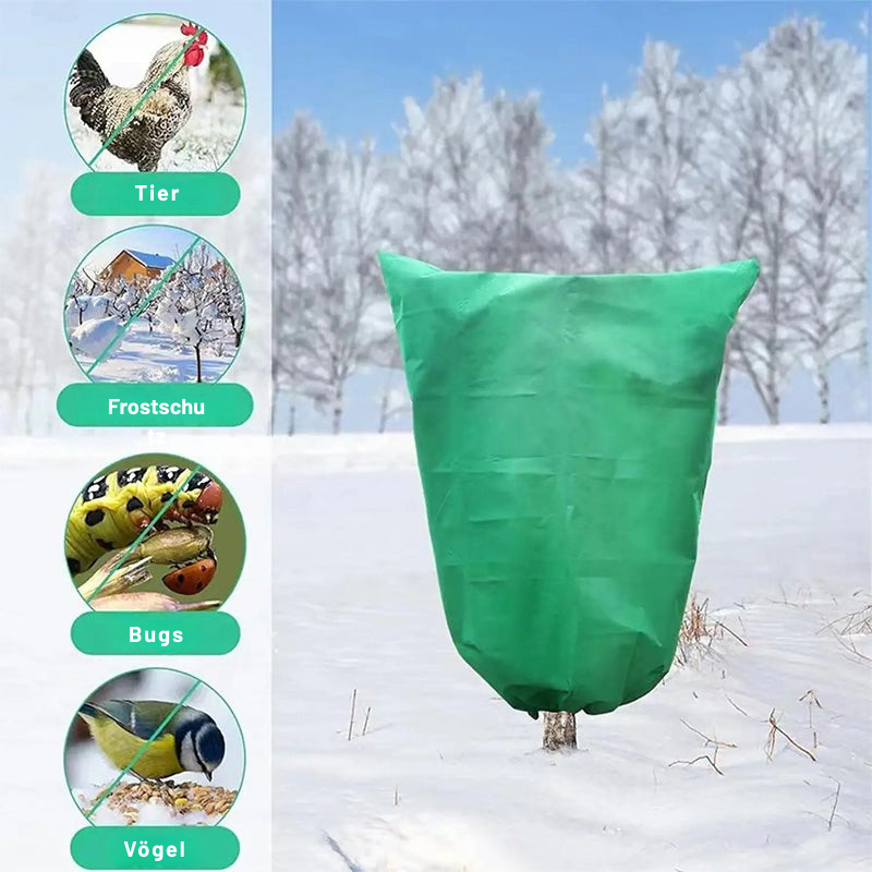 Have frostbeskyttelsesovertræk til grønne planter i koldt vejr.