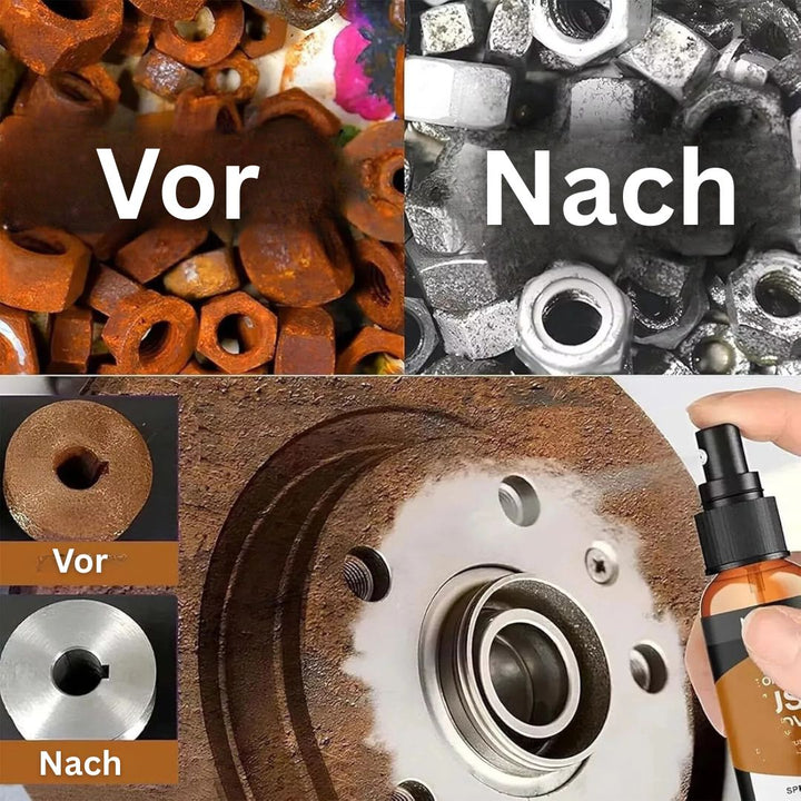 PowerRust Rustfjerner på spray: Syrefri løsning til sikker og effektiv fjernelse af rust fra diverse metaller.