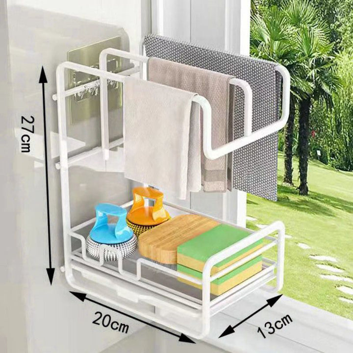 Slip af med lugt! Denne køkkenorganizer med svampe- og kludeholder holder dit køkken rent og hygiejnisk.
