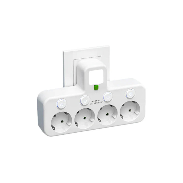 Moderne multistikdåse til opladning af smartphones, tablets og laptops via USB A/C porte.