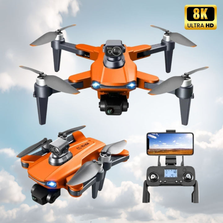 High-tech professionel drone gadget med 8K dobbeltkamera, GPS og børsteløse motorer for fantastiske luftfotos.