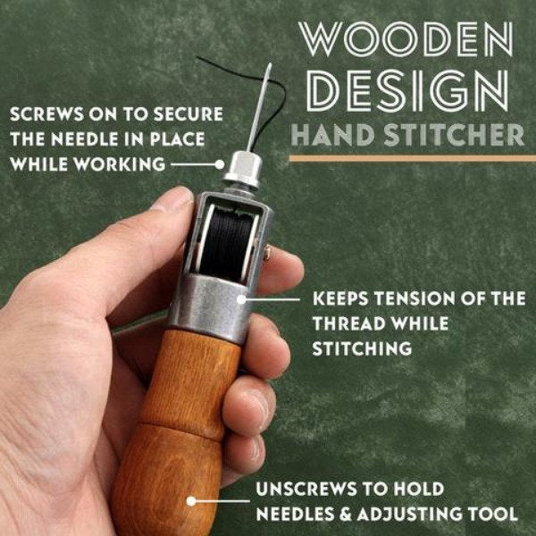 Håndsyværktøj med ergonomisk greb til præcis syning af læder og kraftige tekstiler. Til hobby og professionelt brug.