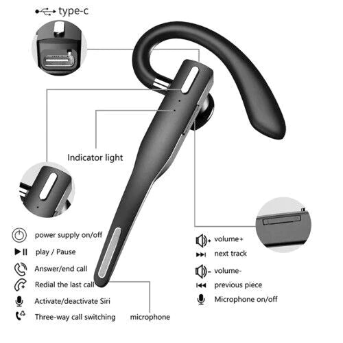 Komfortabelt trådløst headset med intuitive kontrolknapper og lang batteritid for professionelt brug hele dagen.