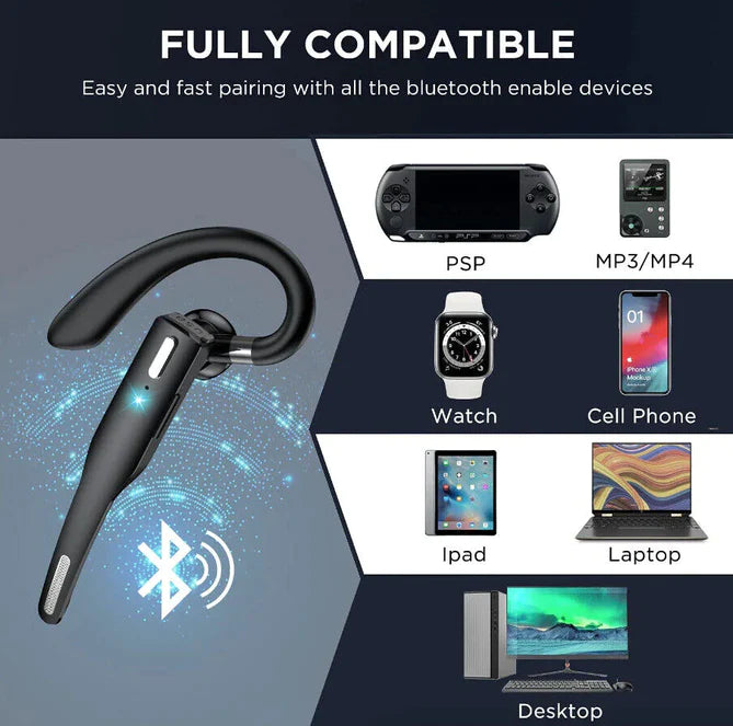Trucker Bluetooth headset med lang batteritid for klare handsfree opkald under kørsel og på farten.
