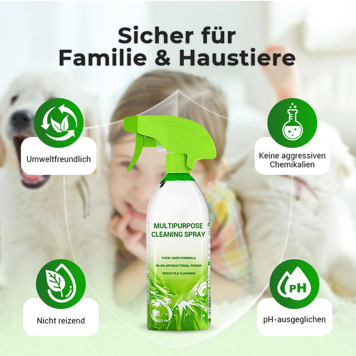 PureShine Multi-Action rengøringsspray flaske. Ergonomisk design for nem og hurtig universel brug.