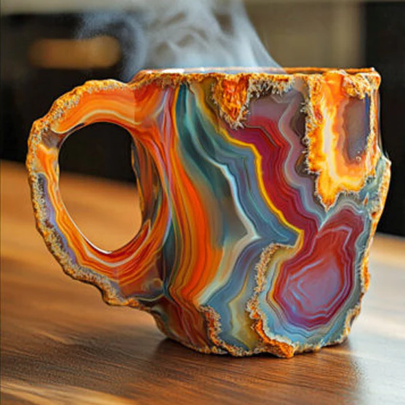 Quartzura mineral krus for kaffe. Boost din energi med dette stilfulde og holdbare design.