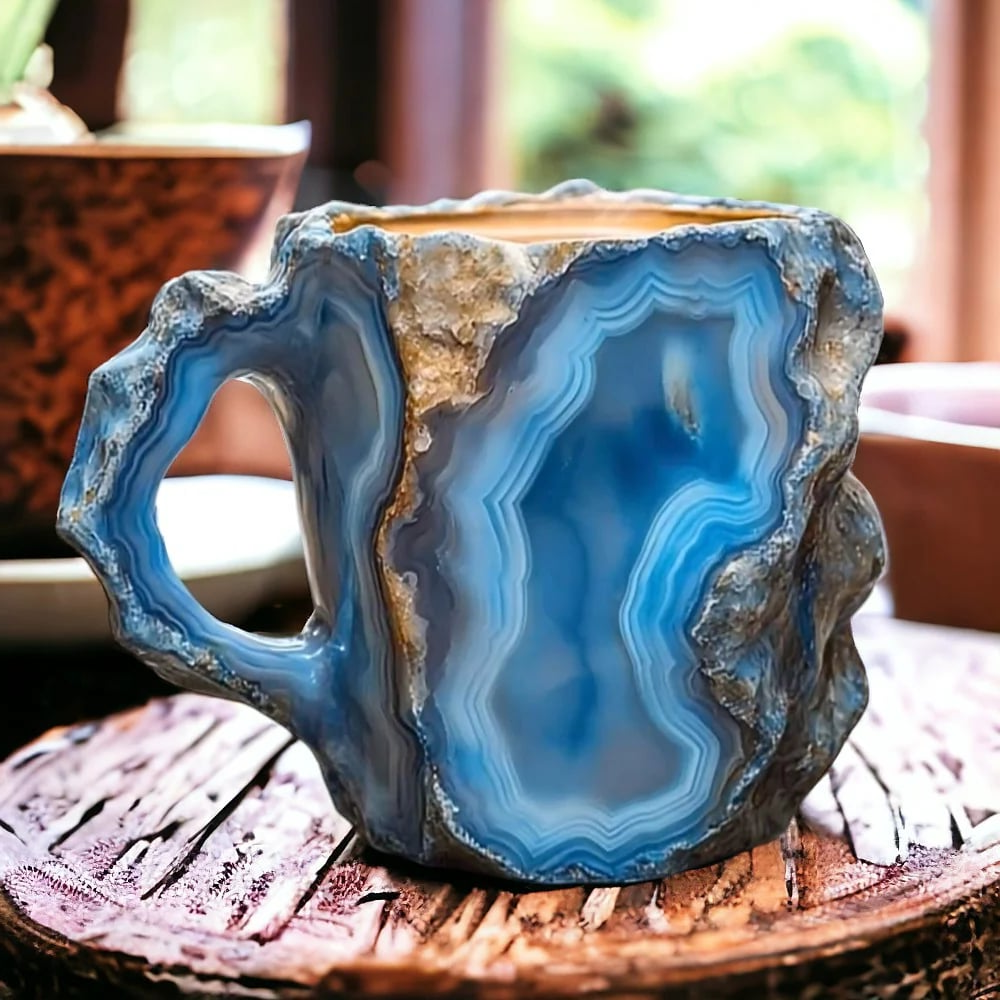 Stilfuldt Quartzura kaffekrus. Et unikt krystaldesign, der giver energi til hver slurk.