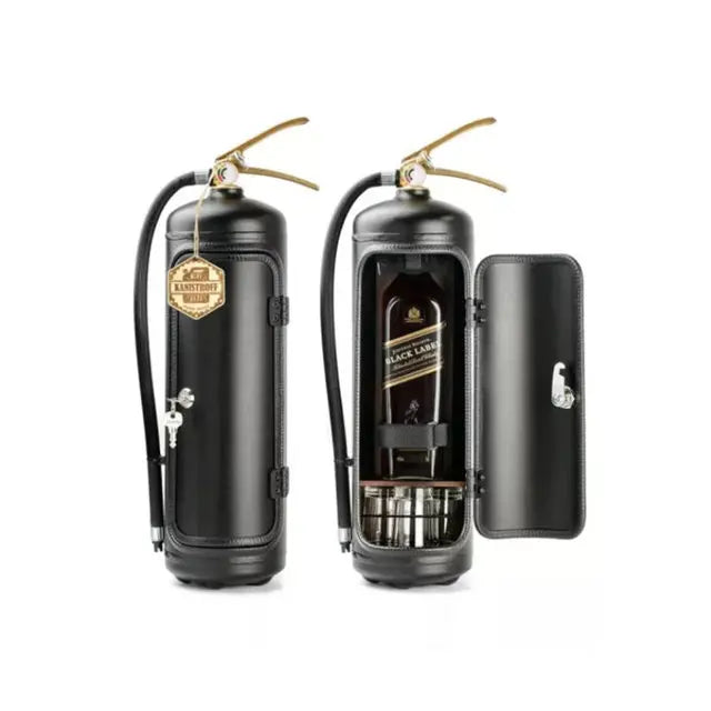 Unik brandslukker minibar i robust metal, diskret opbevaring til dine yndlingsdrikkevarer, perfekt til indretning.