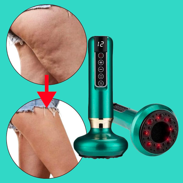 Nærbillede af RadiancePulse cellulite massageapparatets massageruller til dybdegående anti-cellulite.